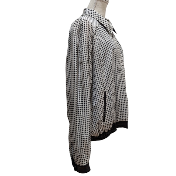 VTG One Hundred % Bijan! Cashmere & Silk Reversible Short Jacket w/ Leather Trim - Picture 3 of 16